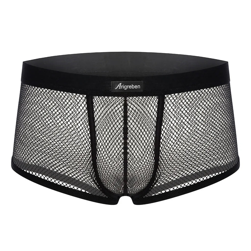 Underwear Men's Boxers Breathable Mesh Hollow Boxer Shorts Sexy Underwear Panties Transparent Men Boxers Underpants