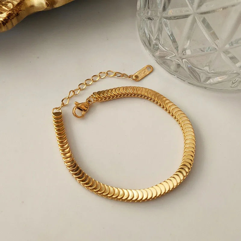 ANENJERY 316L Stainless Steel Blade Bracelet for Women Bracelet Fashion Jewelry Gift