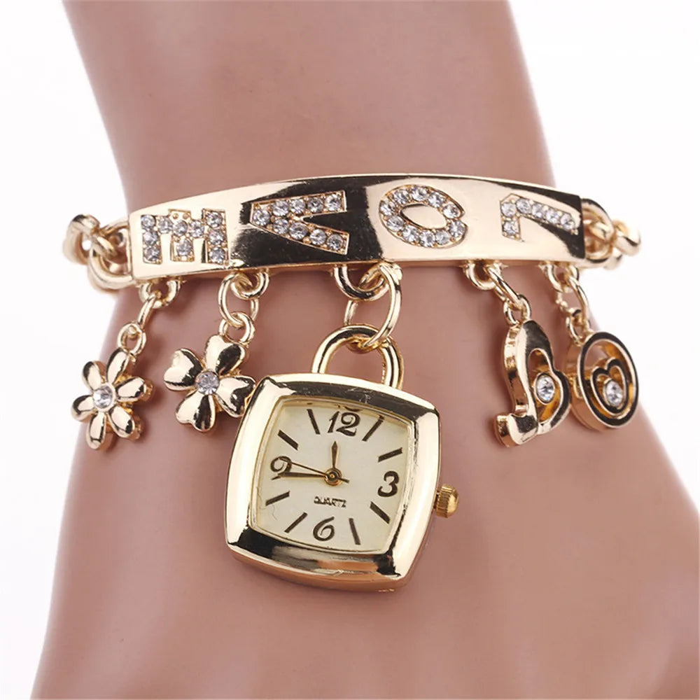 women Love Style steel quartz women bracelet watch