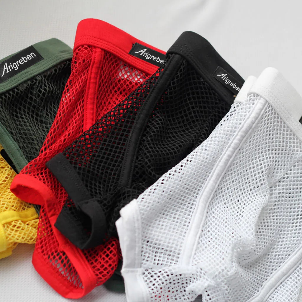 Underwear Men's Boxers Breathable Mesh Hollow Boxer Shorts Sexy Underwear Panties Transparent Men Boxers Underpants