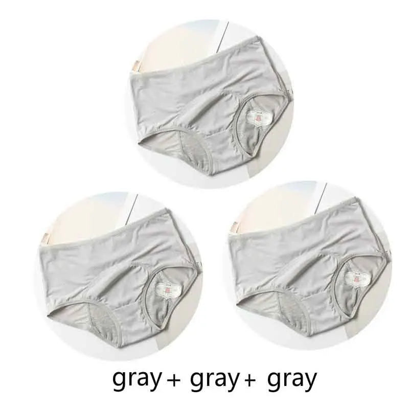 3pcs Leak Proof Menstrual Panties Physiological Pants Women Underwear Period Comfortable Waterproof Briefs
