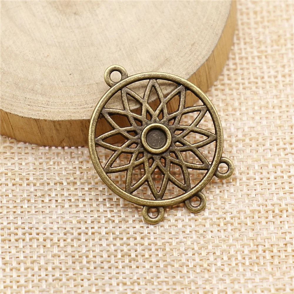 10pcs Earring Connector Dreamcatcher Antique Bronze Color Earring Connector Charms Jewelry Accessories For Earring Making