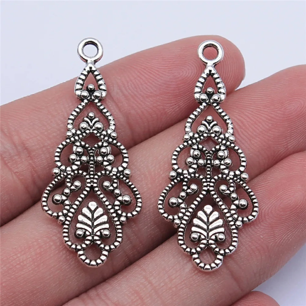 10pcs Vintage Water Droplets Charms For Earring Making DIY Earring Making Findings Accessories Earring Parts