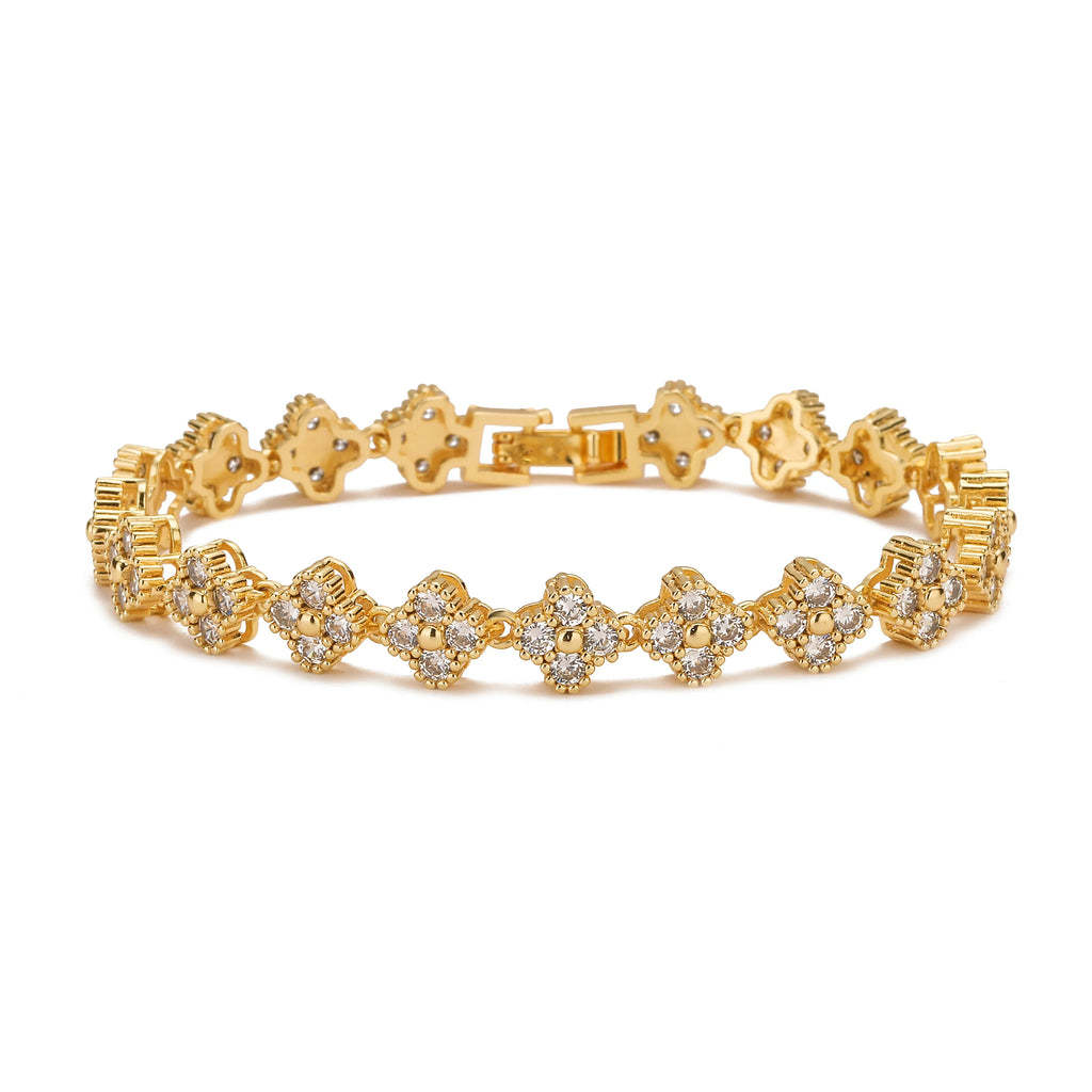 HECHENG,High Quality Brass Luxury Flower Jewelry Set for Women ,Necklace Bracelet Jewelry Gift