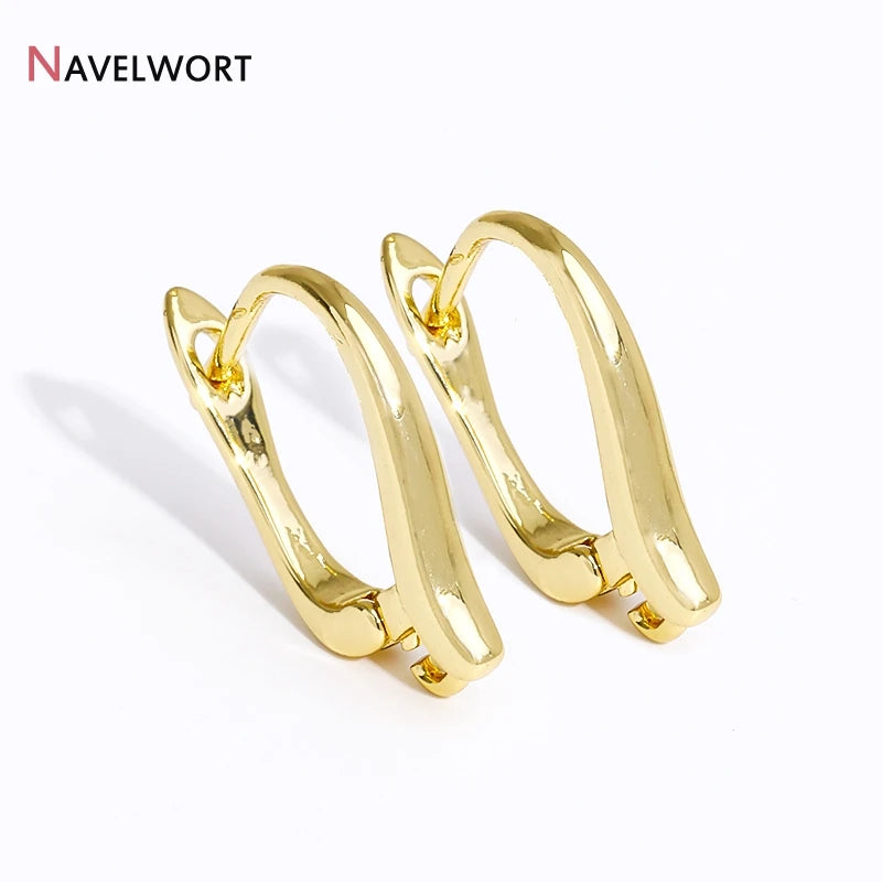 18K Gold Plated Brass Earring Clasps Earring Hooks Accessories,Earring Making Supplies,Earring Findings For Jewelry Making