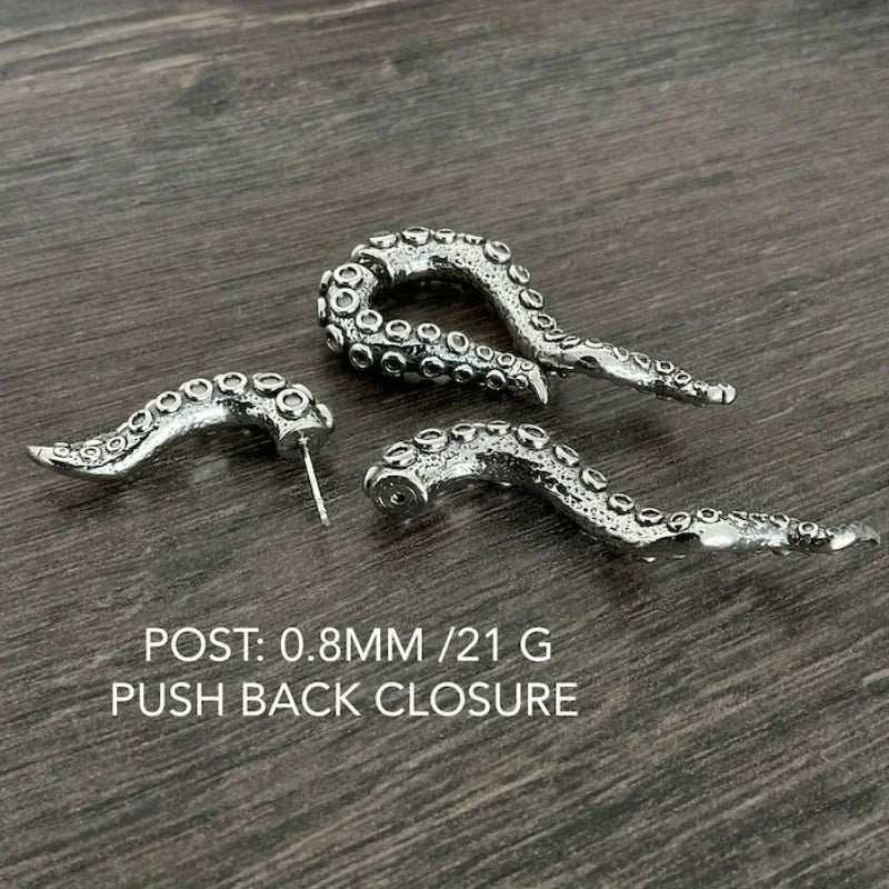 Octopus tentacle front back earring, Octopus earring Gothic earring Octopus tentacle earring ear front back earrings octopus