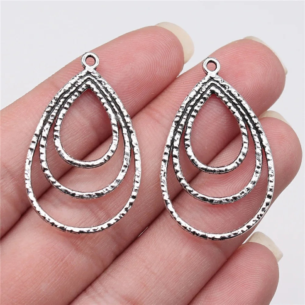 10pcs Vintage Water Droplets Charms For Earring Making DIY Earring Making Findings Accessories Earring Parts