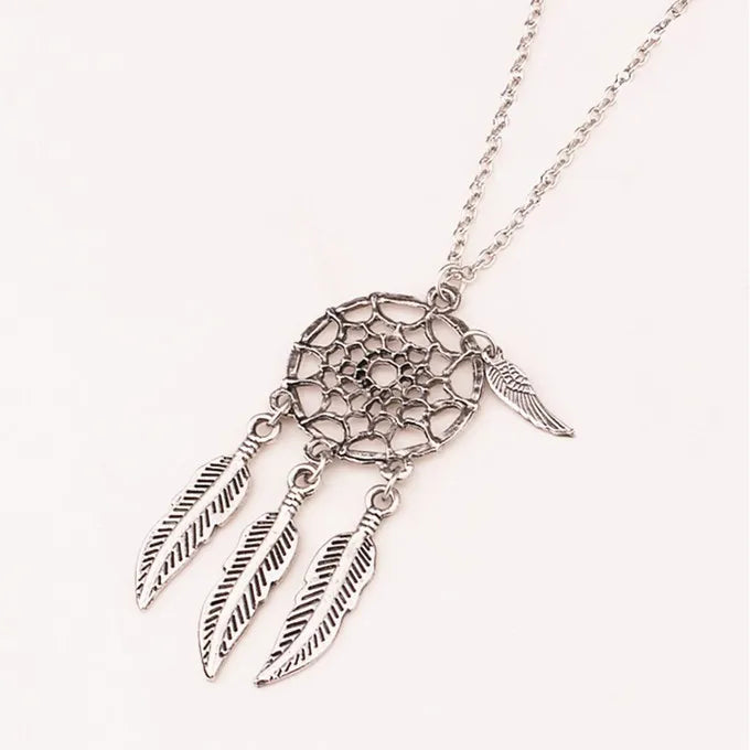 Feather Pendant Bohemia Tassels Necklace Jewelry Network Pendant Chain Retro Women Necklace Gift