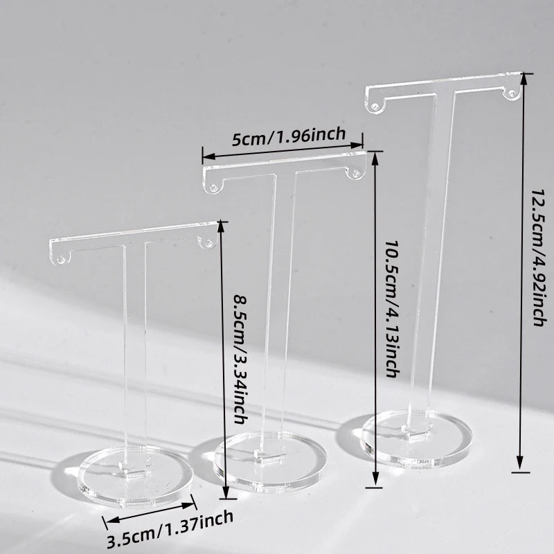6pcs Clear Acrylic T Shape Earring Display Earring Holder Earring Stand Jewelry Organizer Earring Jewellery Show Crystal Rock