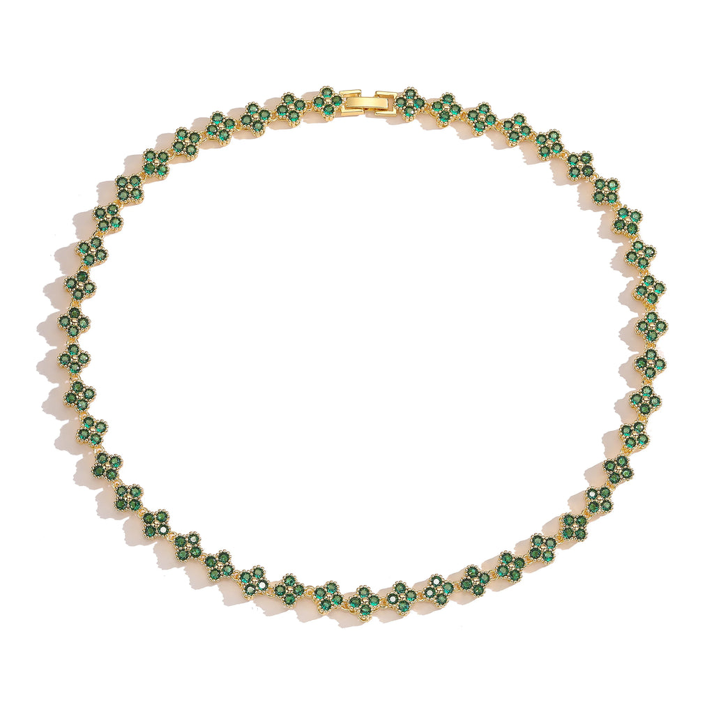 HECHENG,High Quality Brass Luxury Flower Jewelry Set for Women ,Necklace Bracelet Jewelry Gift