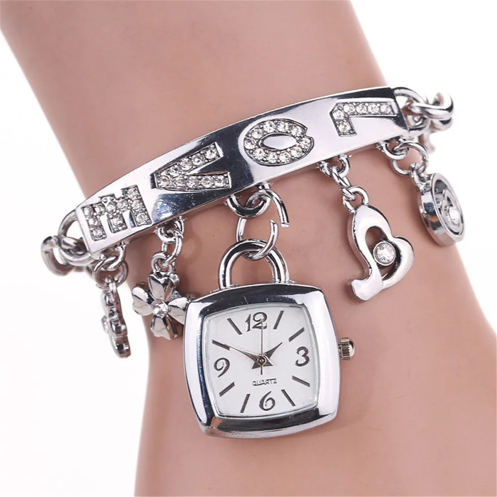 women Love Style steel quartz women bracelet watch