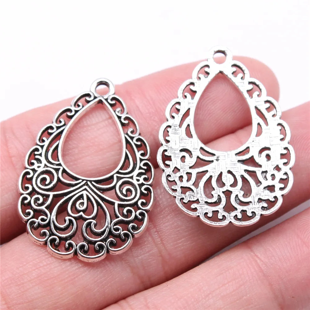10pcs Vintage Water Droplets Charms For Earring Making DIY Earring Making Findings Accessories Earring Parts