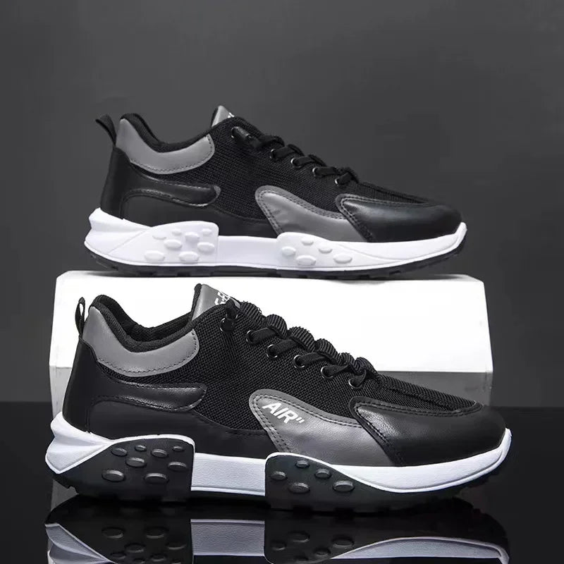 Thick Sole Mens Sneakers Fashion Man Shoe Versatile Vulcanized Shoe Lace Up Outdoor Running Shoes Anti-slip Zapatillas De Hombre