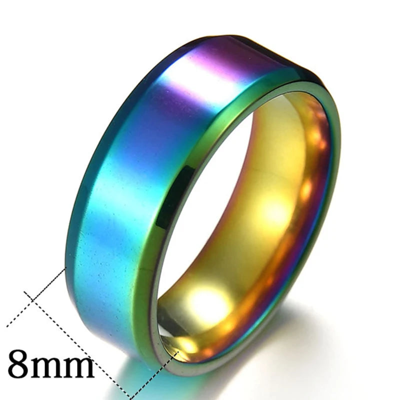 4mm Simple Smooth Women Rings Black Stainless Steel Men Rings Birthday Gifts