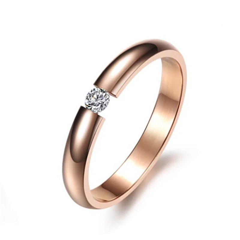 4mm Simple Smooth Women Rings Black Stainless Steel Men Rings Birthday Gifts Rings for men