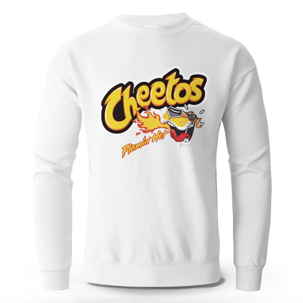 Men's Cartoon Printed Pure Cotton Sweatshirts Oversized Classic Graphic Pullovers for Men Women Tops