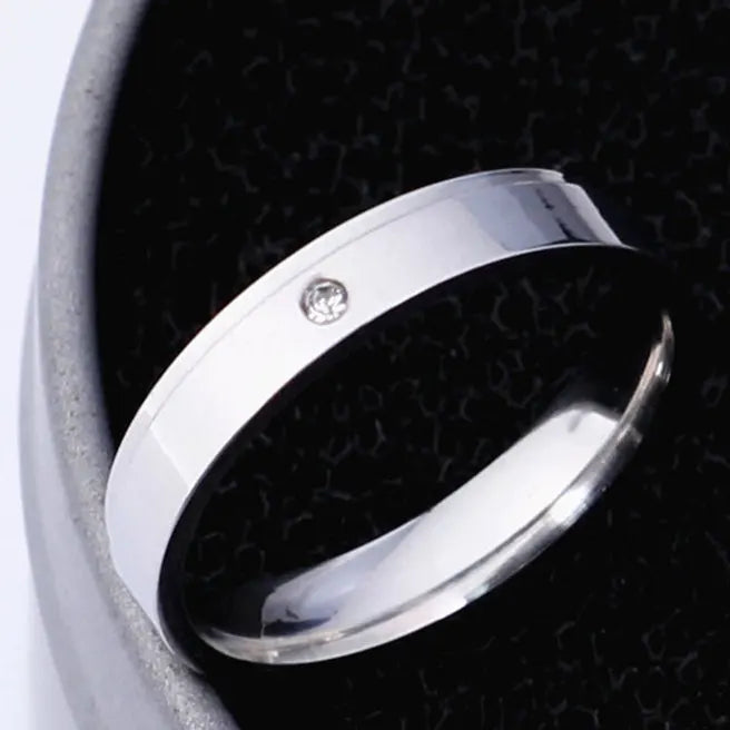 4mm Simple Smooth Women Rings Black Stainless Steel Men Rings Birthday Gifts Rings for men