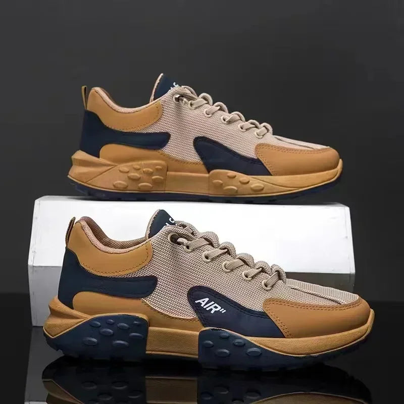 Thick Sole Mens Sneakers Fashion Man Shoe Versatile Vulcanized Shoe Lace Up Outdoor Running Shoes Anti-slip Zapatillas De Hombre
