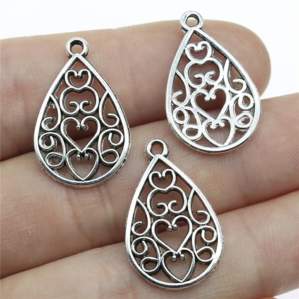 10pcs Vintage Water Droplets Charms For Earring Making DIY Earring Making Findings Accessories Earring Parts