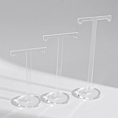 6pcs Clear Acrylic T Shape Earring Display Earring Holder Earring Stand Jewelry Organizer Earring Jewellery Show Crystal Rock