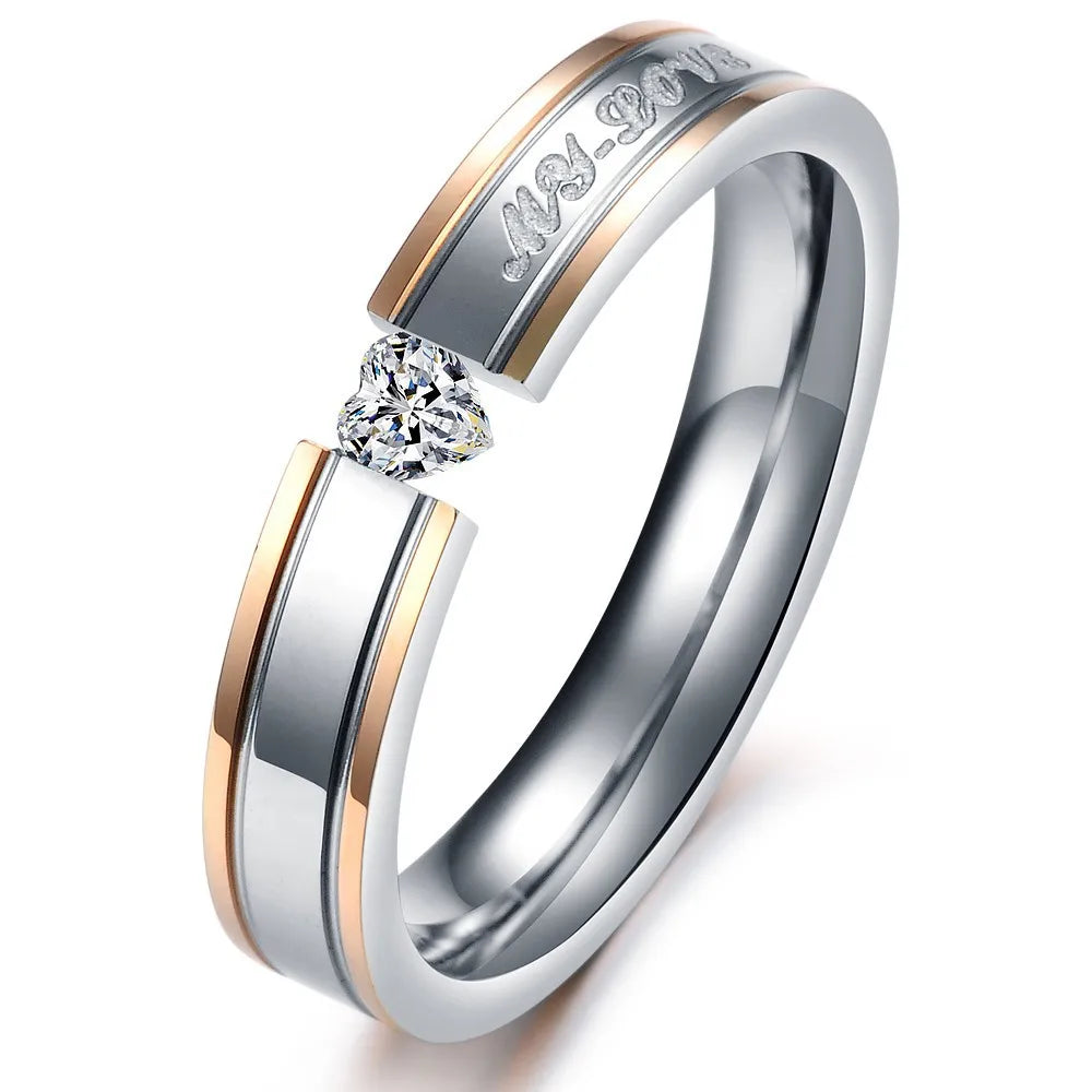 4mm Simple Smooth Women Rings Black Stainless Steel Men Rings Birthday Gifts Rings for men
