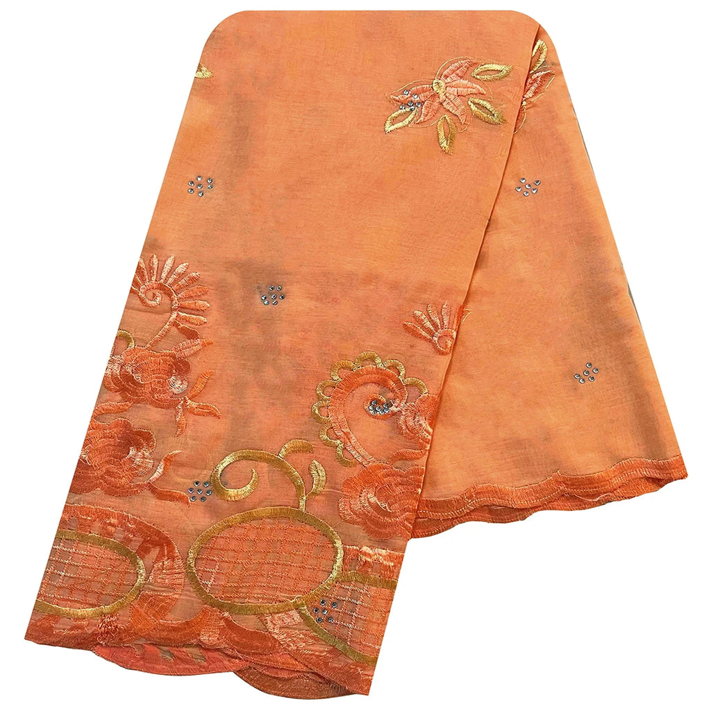 African Women Scarfs 2024 Fashion Hot Sale  Big Circle Design Big Embrodiery Cotton Big Size Muslim Scarf for Shawls Pashmina