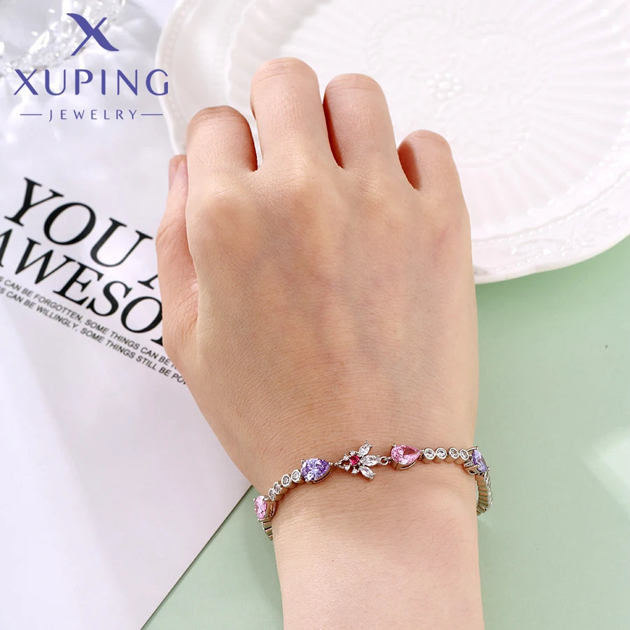 Xuping Jewelry Fashion New Arrival Women Bracelet with Rhodium Plated X000689385