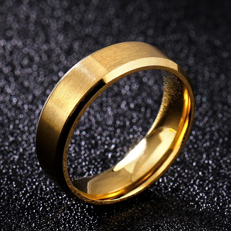 4mm Simple Smooth Women Rings Black Stainless Steel Men Rings Birthday Gifts