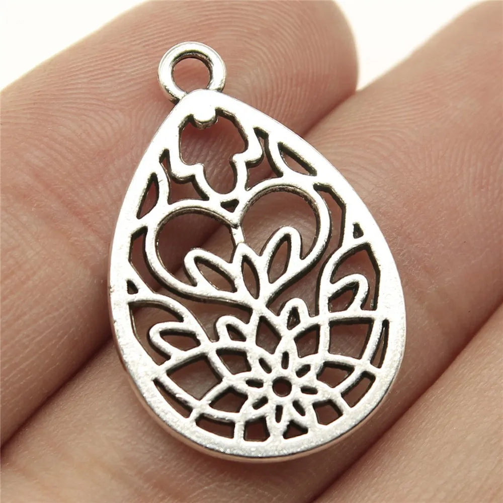 10pcs Vintage Water Droplets Charms For Earring Making DIY Earring Making Findings Accessories Earring Parts