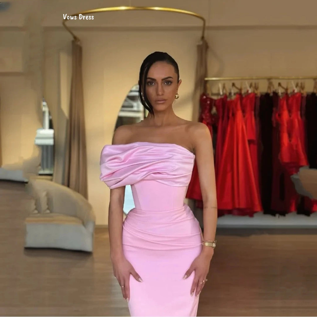 Vows Women Evening Dress Woman Custom Made Women's Elegant Dresses for Special Occasions Fish Tail Pink Piglet Breast Ball Gowns