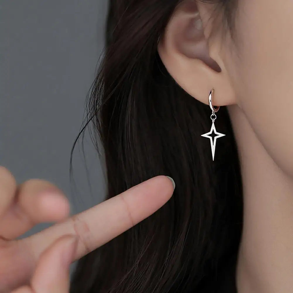 Hollow Dangle Earring Star Small Hoop Earring For Women Teen Girls Dainty Huggie Hinged Dangling Earring For Party Star Earring