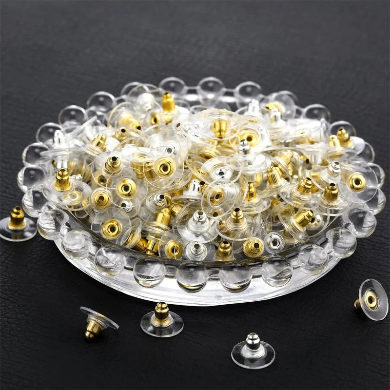 200Pcs Earring Backs for Droopy Ears Earring Backs Replacements Earring Backs for Heavy Earring Bullet Clutch Diy Accessories