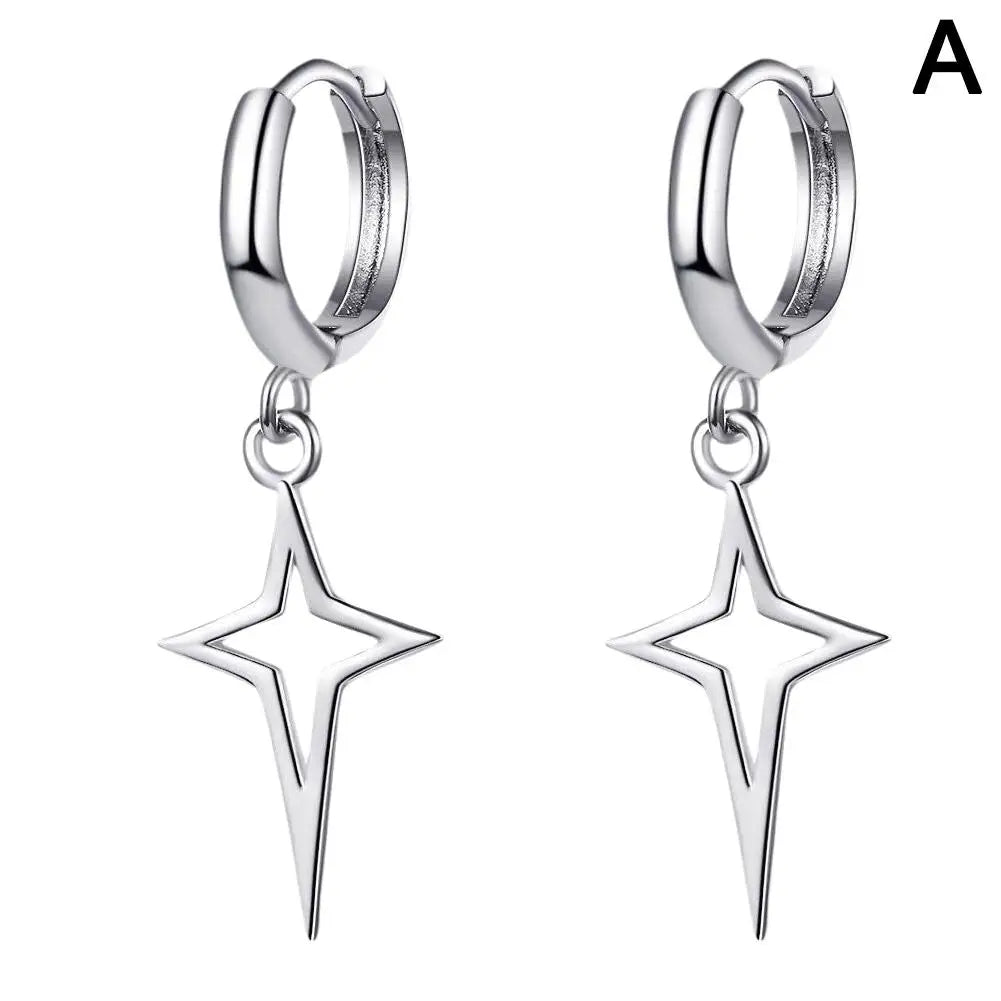 Hollow Dangle Earring Star Small Hoop Earring For Women Teen Girls Dainty Huggie Hinged Dangling Earring For Party Star Earring
