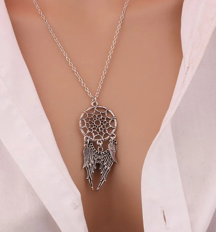 Feather Pendant Bohemia Tassels Necklace Jewelry Network Pendant Chain Retro Women Necklace Gift