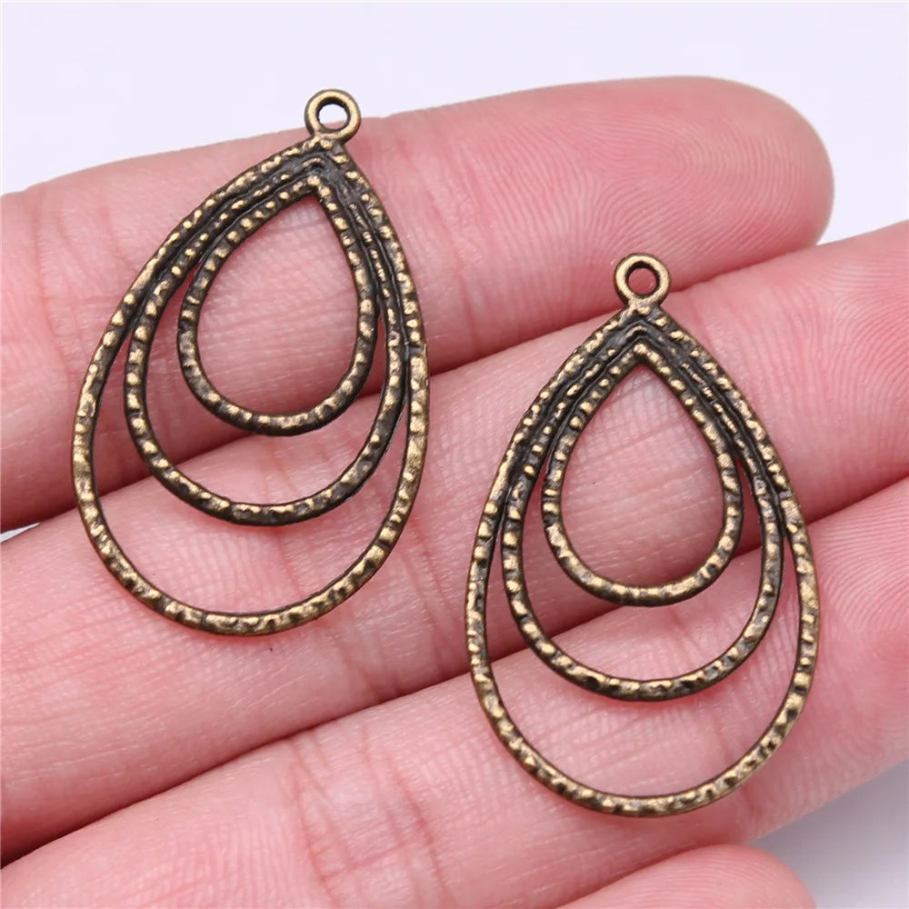 10pcs Vintage Water Droplets Charms For Earring Making DIY Earring Making Findings Accessories Earring Parts