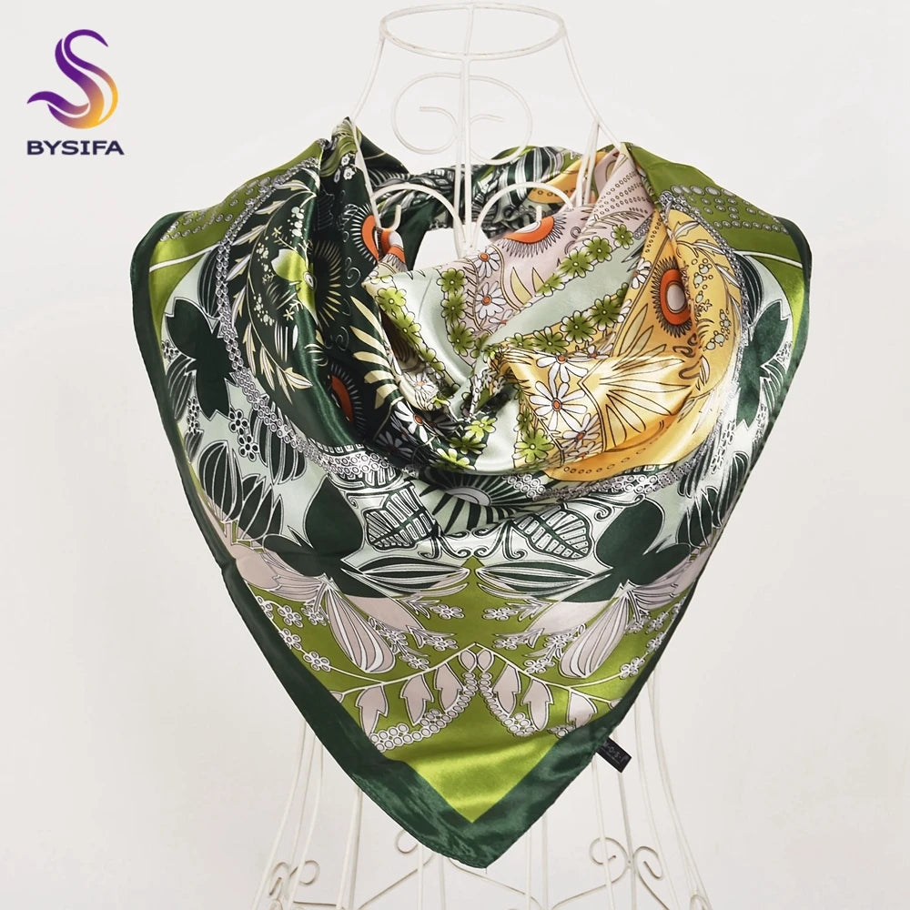 New Red Blue Silk Scarf Bufandas Women Scarfs National Style Satin Square Scarves Ladies Brand Head Scarf Hijab Fashion shawl
