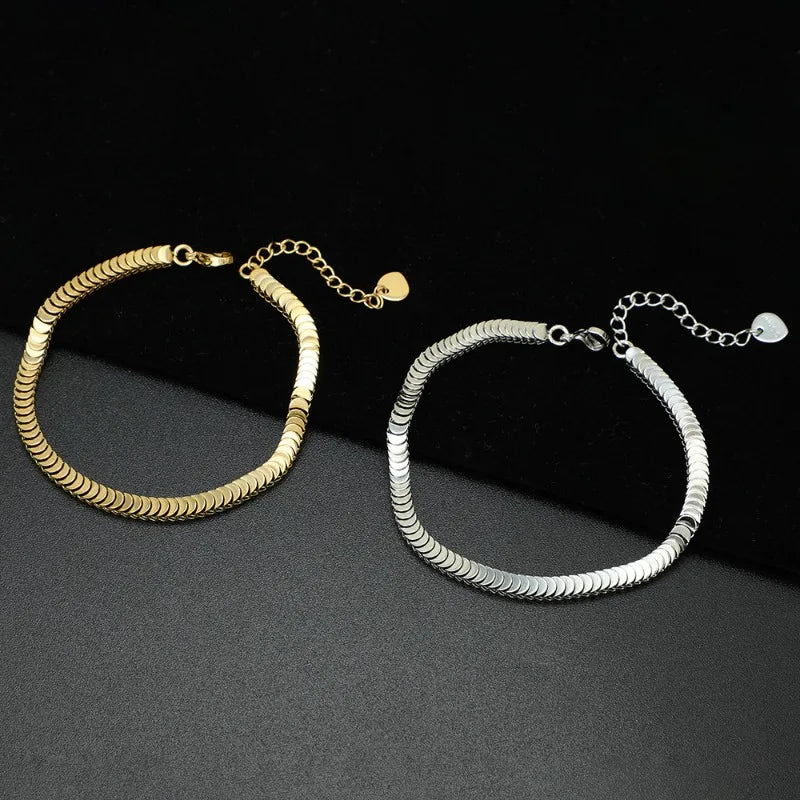 ANENJERY 316L Stainless Steel Blade Bracelet for Women Bracelet Fashion Jewelry Gift