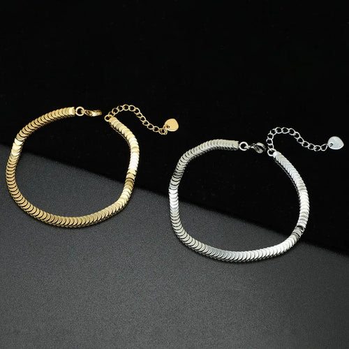ANENJERY 316L Stainless Steel Blade Bracelet for Women Bracelet Fashion Jewelry Gift