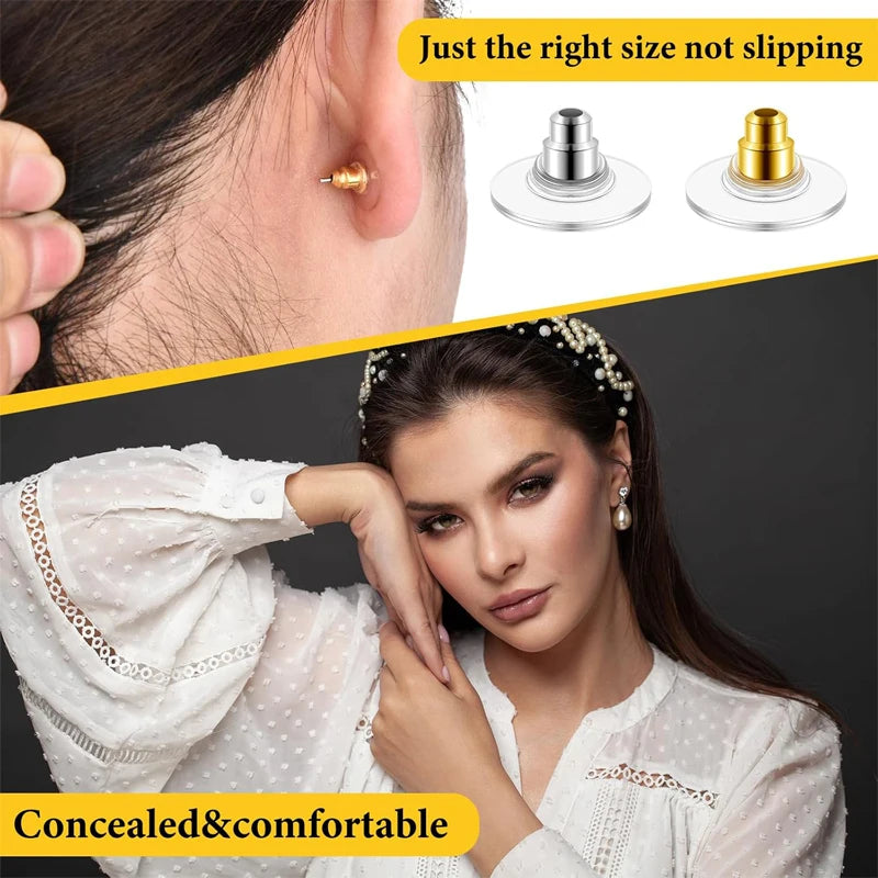 200Pcs Earring Backs for Droopy Ears Earring Backs Replacements Earring Backs for Heavy Earring Bullet Clutch Diy Accessories