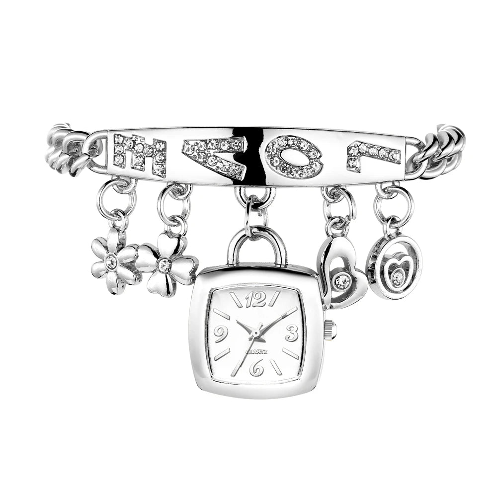 women Love Style steel quartz women bracelet watch