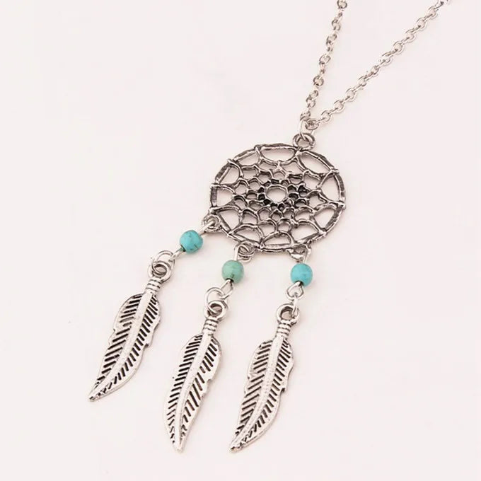 Feather Pendant Bohemia Tassels Necklace Jewelry Network Pendant Chain Retro Women Necklace Gift