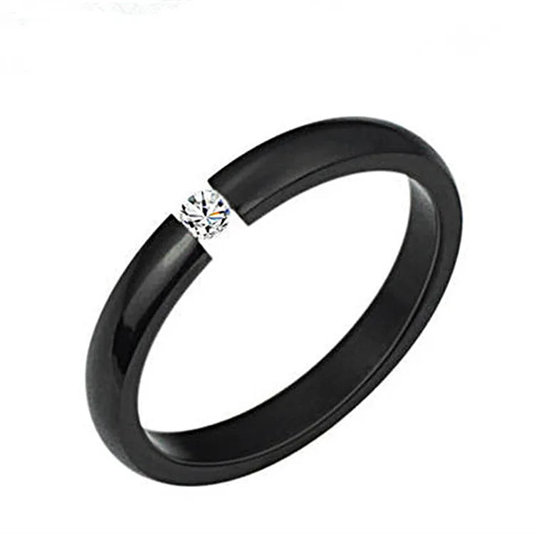 4mm Simple Smooth Women Rings Black Stainless Steel Men Rings Birthday Gifts Rings for men