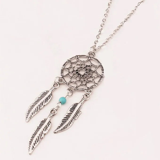 Feather Pendant Bohemia Tassels Necklace Jewelry Network Pendant Chain Retro Women Necklace Gift