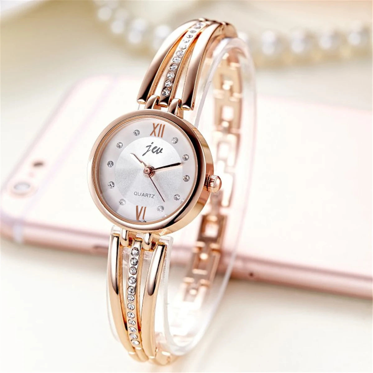 Fashion Rhinestone Steel bracelet quartz women wrist watch