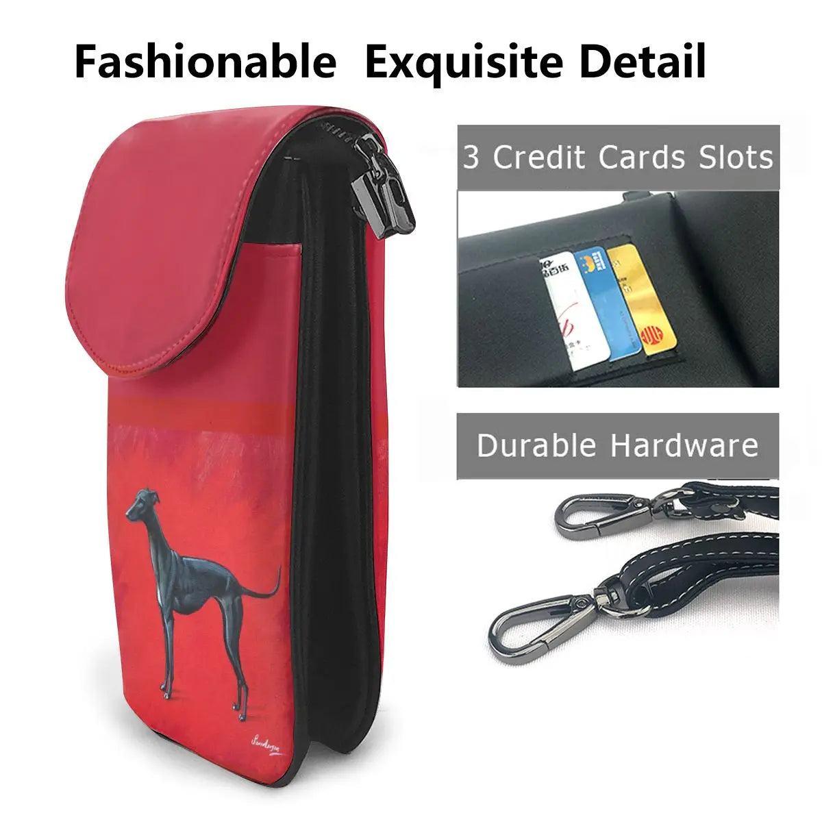 Greyhound Shoulder Bag Greyhound Leather Bag Crossbody Pattern Women Bags Slim Student Women Purse