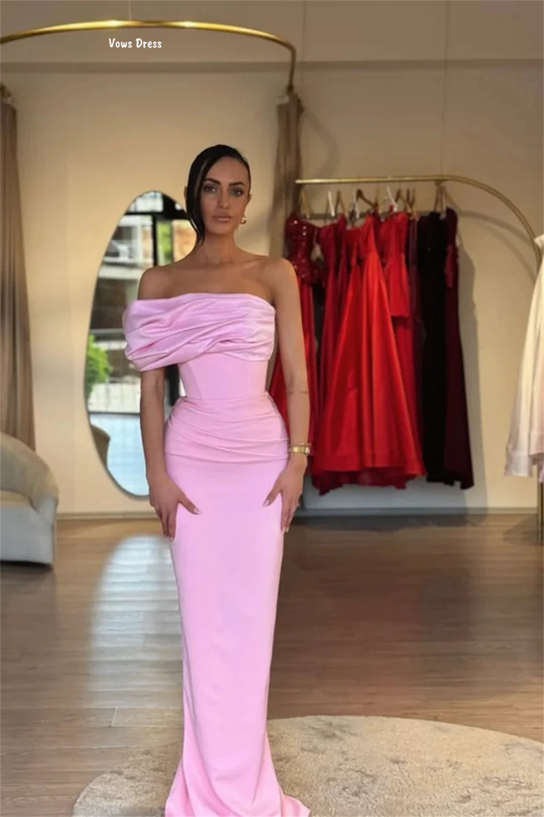 Vows Women Evening Dress Woman Custom Made Women's Elegant Dresses for Special Occasions Fish Tail Pink Piglet Breast Ball Gowns