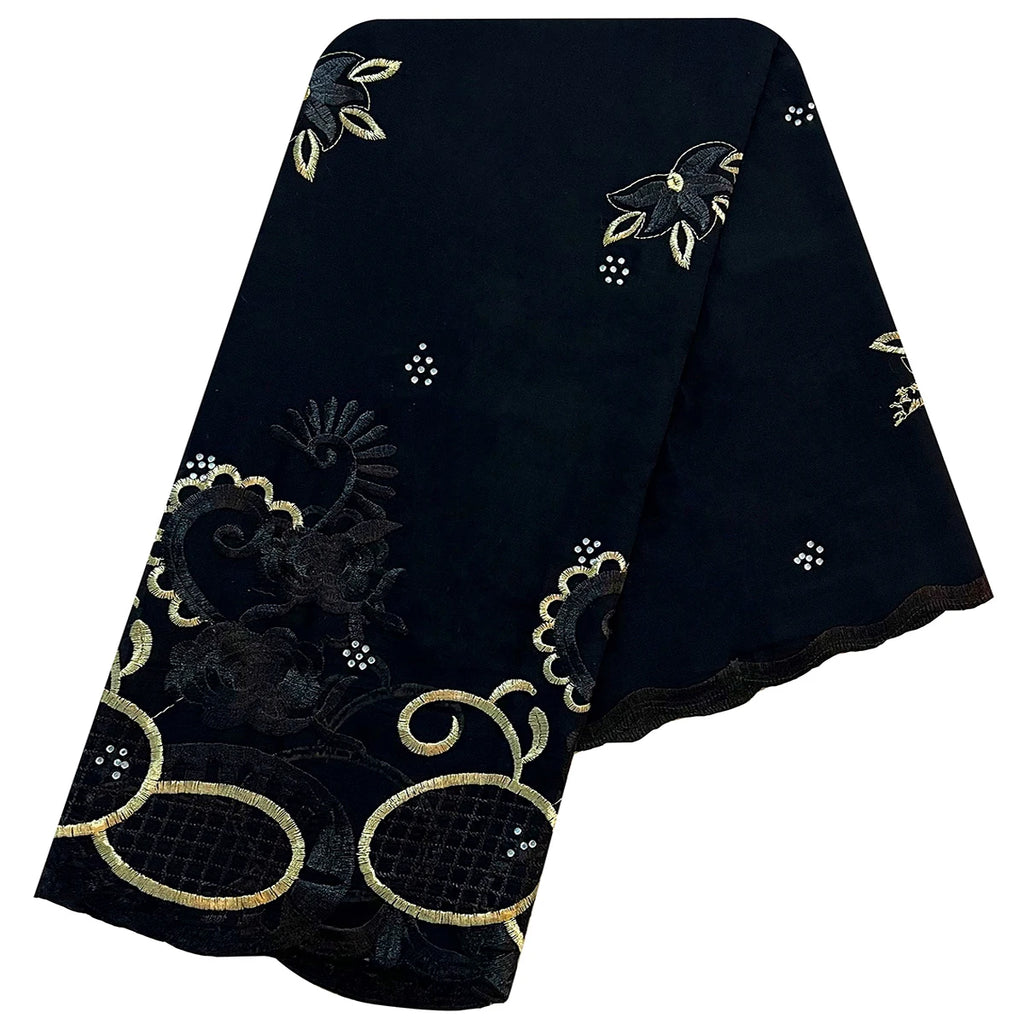 African Women Scarfs 2024 Fashion Hot Sale  Big Circle Design Big Embrodiery Cotton Big Size Muslim Scarf for Shawls Pashmina