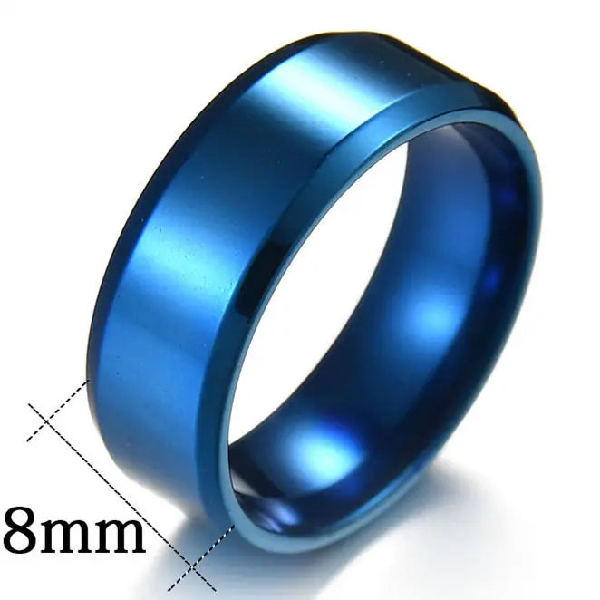 4mm Simple Smooth Women Rings Black Stainless Steel Men Rings Birthday Gifts