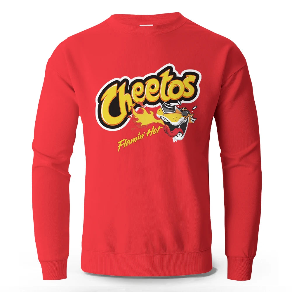 Men's Cartoon Printed Pure Cotton Sweatshirts Oversized Classic Graphic Pullovers for Men Women Tops
