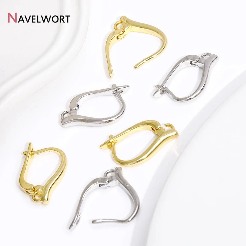 18K Gold Plated Brass Earring Clasps Earring Hooks Accessories,Earring Making Supplies,Earring Findings For Jewelry Making